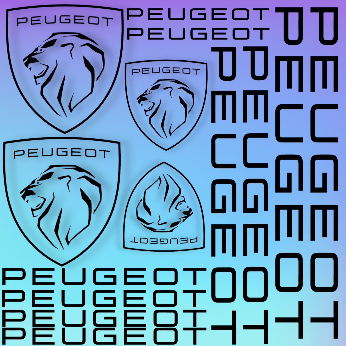 Planche 14 Stickers Peugeot